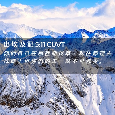 Picture 02 - 出 埃 及 記 5:11 CUVT - 你 們 自 己 在 那 裡 能 找 草 ， 就 - Bible Verse Picture