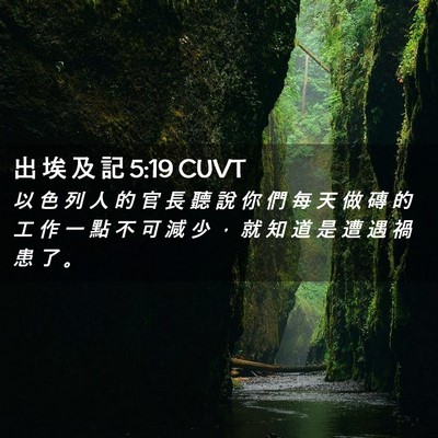 Picture 02 - 出 埃 及 記 5:19 CUVT - 以 色 列 人 的 官 長 聽 說 你 們 每 - Bible Verse Picture