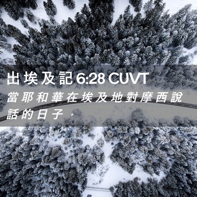 Picture 02 - 出 埃 及 記 6:28 CUVT - 當 耶 和 華 在 埃 及 地 對 摩 西 說 - Bible Verse Picture