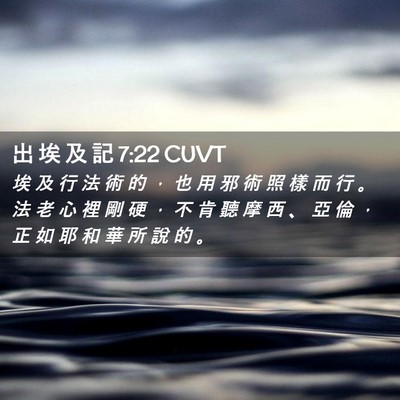 Picture 02 - 出 埃 及 記 7:22 CUVT - 埃 及 行 法 術 的 ， 也 用 邪 術 照 - Bible Verse Picture