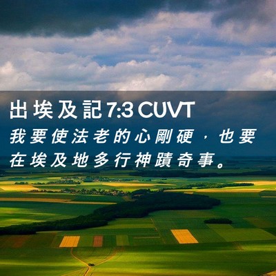 Picture 02 - 出 埃 及 記 7:3 CUVT - 我 要 使 法 老 的 心 剛 硬 ， 也 要 - Bible Verse Picture