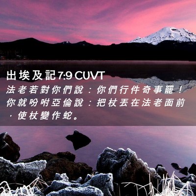 Picture 02 - 出 埃 及 記 7:9 CUVT - 法 老 若 對 你 們 說 ： 你 們 行 件 - Bible Verse Picture