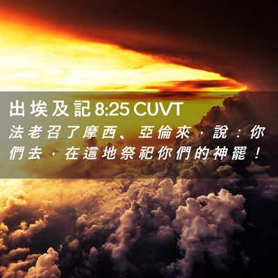 Picture 02 - 出 埃 及 記 8:25 CUVT - 法 老 召 了 摩 西 、 亞 倫 來 ， 說 - Bible Verse Picture