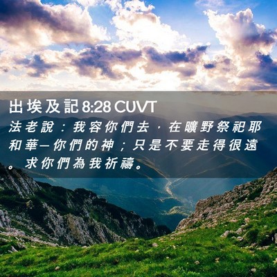 Picture 02 - 出 埃 及 記 8:28 CUVT - 法 老 說 ： 我 容 你 們 去 ， 在 曠 - Bible Verse Picture