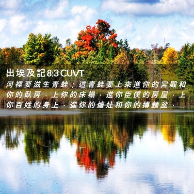 Picture 02 - 出 埃 及 記 8:3 CUVT - 河 裡 要 滋 生 青 蛙 ； 這 青 蛙 要 - Bible Verse Picture