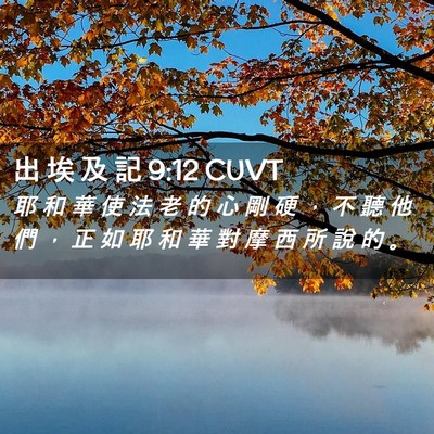 Picture 02 - 出 埃 及 記 9:12 CUVT - 耶 和 華 使 法 老 的 心 剛 硬 ， 不 - Bible Verse Picture