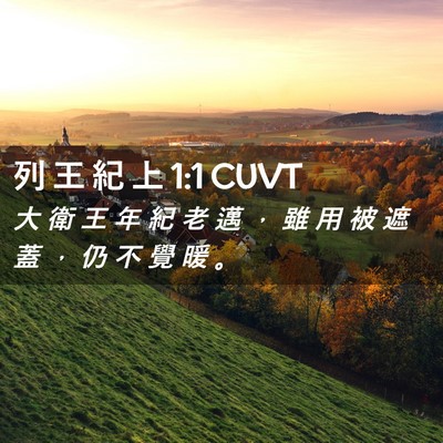 Picture 02 - 列 王 紀 上 1:1 CUVT - 大 衛 王 年 紀 老 邁 ， 雖 用 被 遮 - Bible Verse Picture