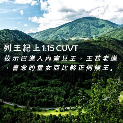 Picture 02 - 列 王 紀 上 1:15 CUVT - 拔 示 巴 進 入 內 室 見 王 ， 王 甚 - Bible Verse Picture