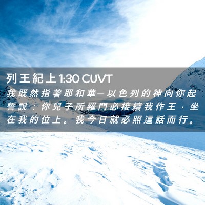 Picture 02 - 列 王 紀 上 1:30 CUVT - 我 既 然 指 著 耶 和 華 ─ 以 色 列 - Bible Verse Picture