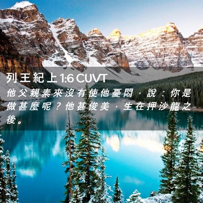 Picture 02 - 列 王 紀 上 1:6 CUVT - 他 父 親 素 來 沒 有 使 他 憂 悶 ， - Bible Verse Picture
