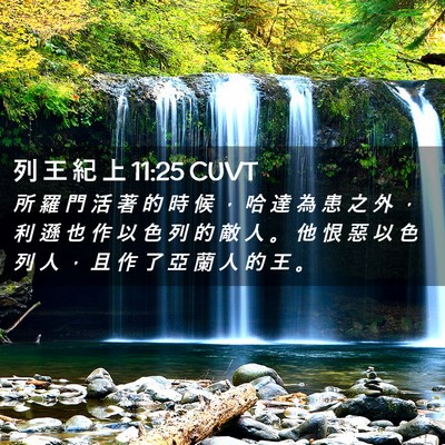 Picture 02 - 列 王 紀 上 11:25 CUVT - 所 羅 門 活 著 的 時 候 ， 哈 達 為 - Bible Verse Picture