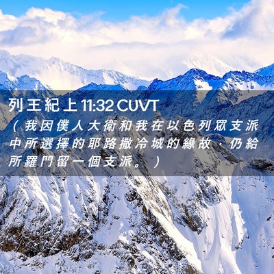 Picture 02 - 列 王 紀 上 11:32 CUVT - （ 我 因 僕 人 大 衛 和 我 在 以 色 - Bible Verse Picture