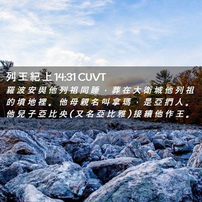 Picture 02 - 列 王 紀 上 14:31 CUVT - 羅 波 安 與 他 列 祖 同 睡 ， 葬 在 - Bible Verse Picture