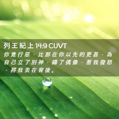 Picture 02 - 列 王 紀 上 14:9 CUVT - 你 竟 行 惡 ， 比 那 在 你 以 先 的 - Bible Verse Picture
