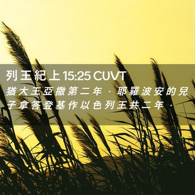 Picture 02 - 列 王 紀 上 15:25 CUVT - 猶 大 王 亞 撒 第 二 年 ， 耶 羅 波 - Bible Verse Picture