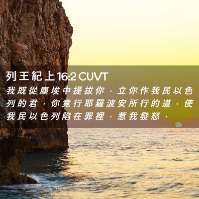 Picture 02 - 列 王 紀 上 16:2 CUVT - 我 既 從 塵 埃 中 提 拔 你 ， 立 你 - Bible Verse Picture