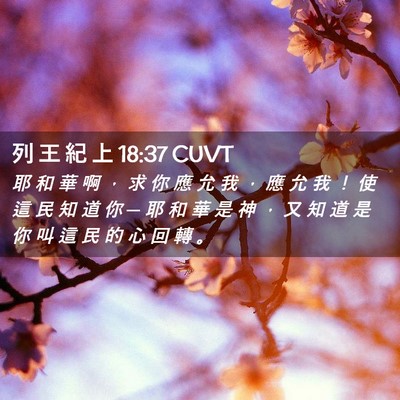 Picture 02 - 列 王 紀 上 18:37 CUVT - 耶 和 華 啊 ， 求 你 應 允 我 ， 應 - Bible Verse Picture