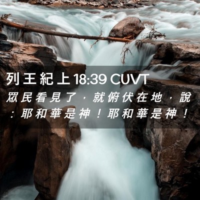 Picture 02 - 列 王 紀 上 18:39 CUVT - 眾 民 看 見 了 ， 就 俯 伏 在 地 ， - Bible Verse Picture
