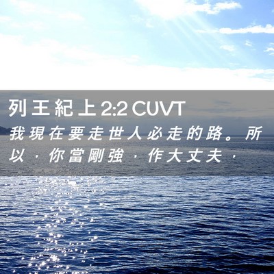 Picture 02 - 列 王 紀 上 2:2 CUVT - 我 現 在 要 走 世 人 必 走 的 路 。 - Bible Verse Picture