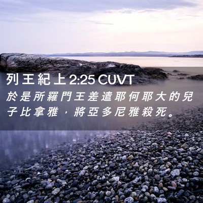 Picture 02 - 列 王 紀 上 2:25 CUVT - 於 是 所 羅 門 王 差 遣 耶 何 耶 大 - Bible Verse Picture