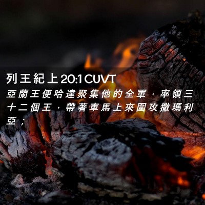 Picture 02 - 列 王 紀 上 20:1 CUVT - 亞 蘭 王 便 哈 達 聚 集 他 的 全 軍 - Bible Verse Picture