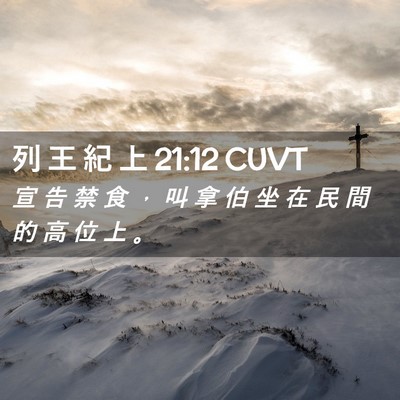 Picture 02 - 列 王 紀 上 21:12 CUVT - 宣 告 禁 食 ， 叫 拿 伯 坐 在 民 間 - Bible Verse Picture