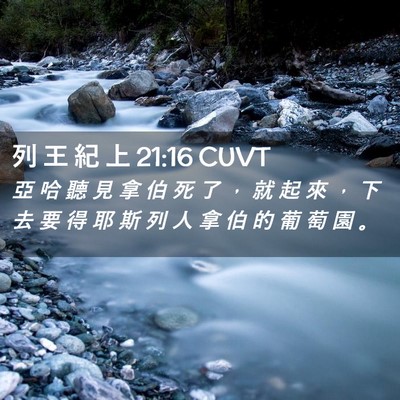 Picture 02 - 列 王 紀 上 21:16 CUVT - 亞 哈 聽 見 拿 伯 死 了 ， 就 起 來 - Bible Verse Picture