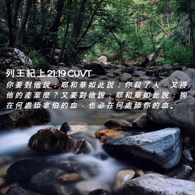 Picture 02 - 列 王 紀 上 21:19 CUVT - 你 要 對 他 說 ： 耶 和 華 如 此 說 - Bible Verse Picture