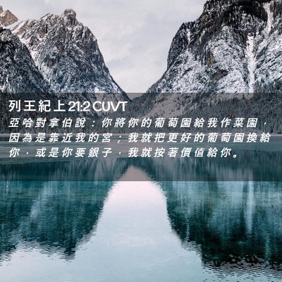 Picture 02 - 列 王 紀 上 21:2 CUVT - 亞 哈 對 拿 伯 說 ： 你 將 你 的 葡 - Bible Verse Picture