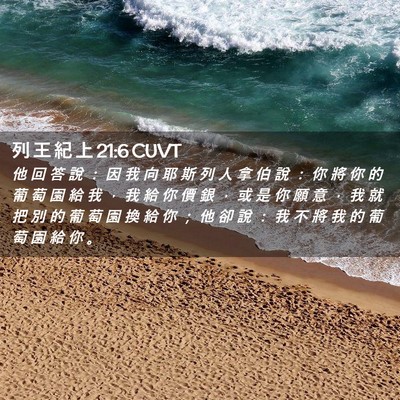 Picture 02 - 列 王 紀 上 21:6 CUVT - 他 回 答 說 ： 因 我 向 耶 斯 列 人 - Bible Verse Picture
