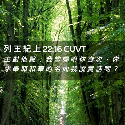 Picture 02 - 列 王 紀 上 22:16 CUVT - 王 對 他 說 ： 我 當 囑 咐 你 幾 次 - Bible Verse Picture
