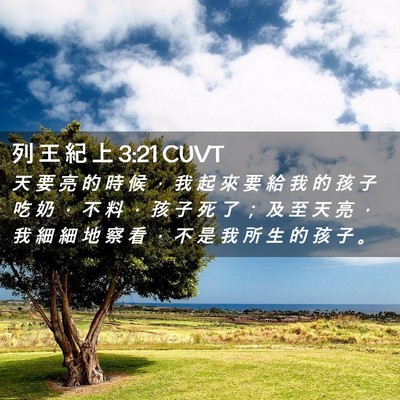 Picture 02 - 列 王 紀 上 3:21 CUVT - 天 要 亮 的 時 候 ， 我 起 來 要 給 - Bible Verse Picture