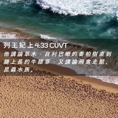Picture 02 - 列 王 紀 上 4:33 CUVT - 他 講 論 草 木 ， 自 利 巴 嫩 的 香 - Bible Verse Picture