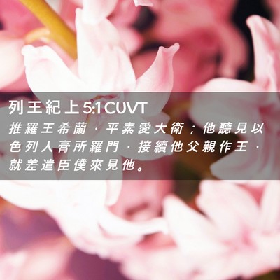 Picture 02 - 列 王 紀 上 5:1 CUVT - 推 羅 王 希 蘭 ， 平 素 愛 大 衛 ； - Bible Verse Picture