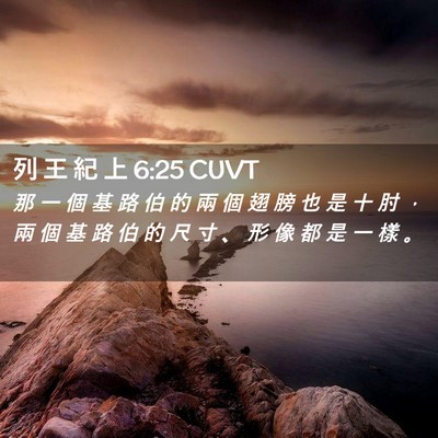 Picture 02 - 列 王 紀 上 6:25 CUVT - 那 一 個 基 路 伯 的 兩 個 翅 膀 也 - Bible Verse Picture