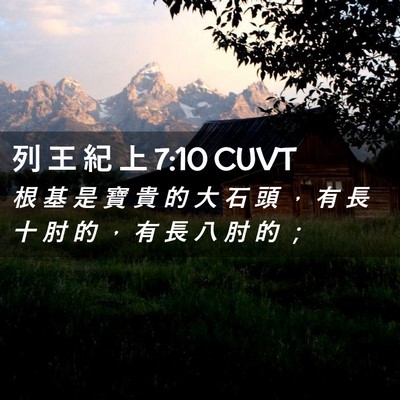 Picture 02 - 列 王 紀 上 7:10 CUVT - 根 基 是 寶 貴 的 大 石 頭 ， 有 長 - Bible Verse Picture