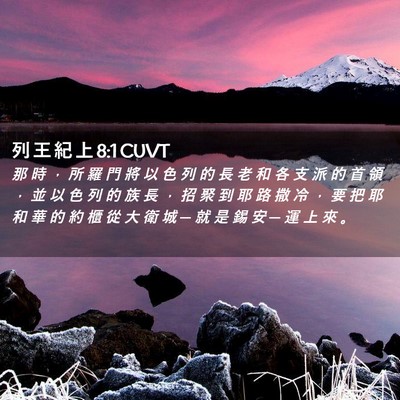 Picture 02 - 列 王 紀 上 8:1 CUVT - 那 時 ， 所 羅 門 將 以 色 列 的 長 - Bible Verse Picture