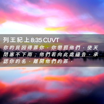 Picture 02 - 列 王 紀 上 8:35 CUVT - 你 的 民 因 得 罪 你 ， 你 懲 罰 他 - Bible Verse Picture
