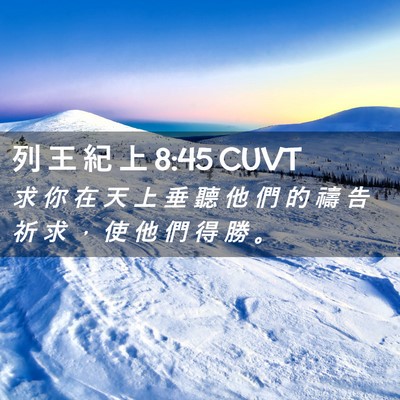 Picture 02 - 列 王 紀 上 8:45 CUVT - 求 你 在 天 上 垂 聽 他 們 的 禱 告 - Bible Verse Picture