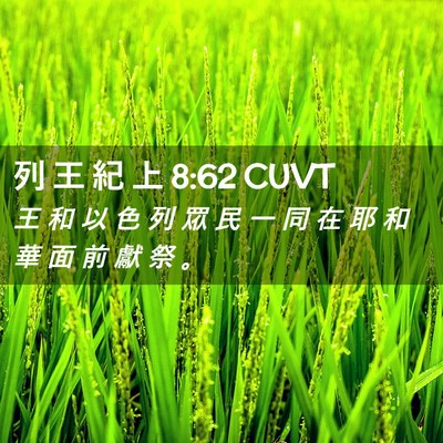 Picture 02 - 列 王 紀 上 8:62 CUVT - 王 和 以 色 列 眾 民 一 同 在 耶 和 - Bible Verse Picture