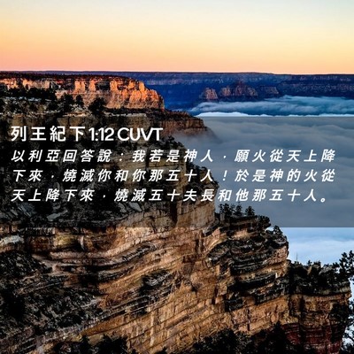 Picture 02 - 列 王 紀 下 1:12 CUVT - 以 利 亞 回 答 說 ： 我 若 是 神 人 - Bible Verse Picture
