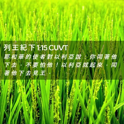 Picture 02 - 列 王 紀 下 1:15 CUVT - 耶 和 華 的 使 者 對 以 利 亞 說 ： - Bible Verse Picture