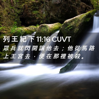 Picture 02 - 列 王 紀 下 11:16 CUVT - 眾 兵 就 閃 開 讓 他 去 ； 他 從 馬 - Bible Verse Picture
