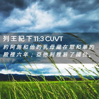 Picture 02 - 列 王 紀 下 11:3 CUVT - 約 阿 施 和 他 的 乳 母 藏 在 耶 和 - Bible Verse Picture