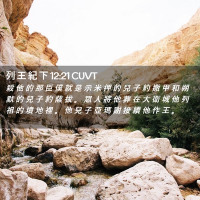 Picture 02 - 列 王 紀 下 12:21 CUVT - 殺 他 的 那 臣 僕 就 是 示 米 押 的 - Bible Verse Picture