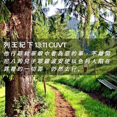 Picture 02 - 列 王 紀 下 13:11 CUVT - 他 行 耶 和 華 眼 中 看 為 惡 的 事 - Bible Verse Picture