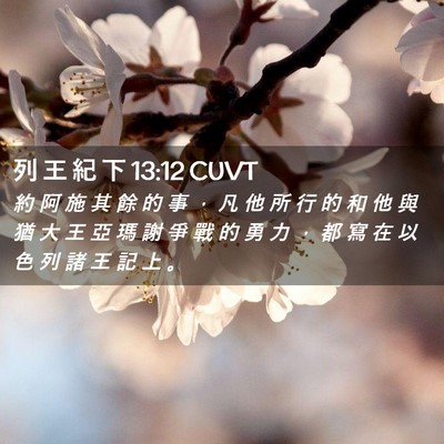 Picture 02 - 列 王 紀 下 13:12 CUVT - 約 阿 施 其 餘 的 事 ， 凡 他 所 行 - Bible Verse Picture