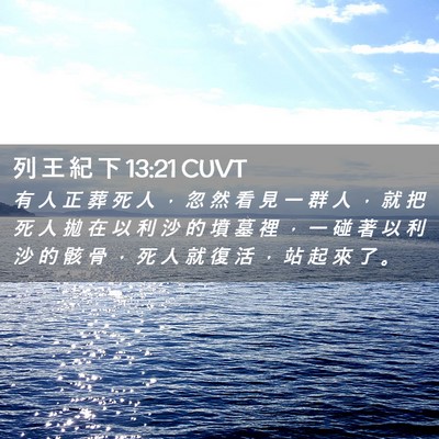 Picture 02 - 列 王 紀 下 13:21 CUVT - 有 人 正 葬 死 人 ， 忽 然 看 見 一 - Bible Verse Picture