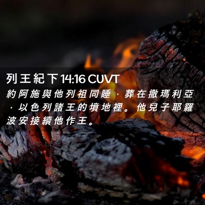 Picture 02 - 列 王 紀 下 14:16 CUVT - 約 阿 施 與 他 列 祖 同 睡 ， 葬 在 - Bible Verse Picture