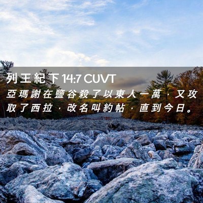 Picture 02 - 列 王 紀 下 14:7 CUVT - 亞 瑪 謝 在 鹽 谷 殺 了 以 東 人 一 - Bible Verse Picture